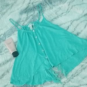 Aeropastale teal flowy tank!!